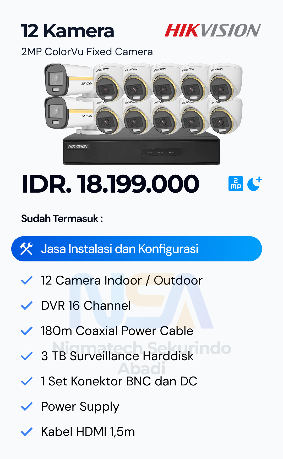 Paket CCTV Hikvision 2 Kamera