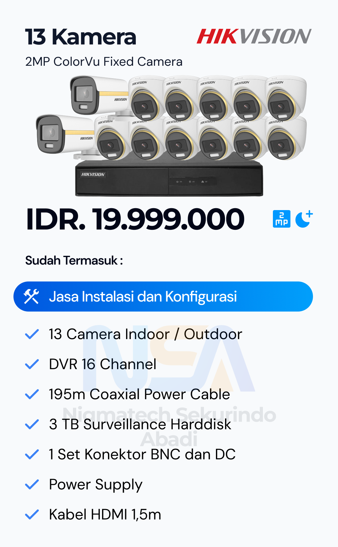 Paket CCTV Hikvision 2 Kamera