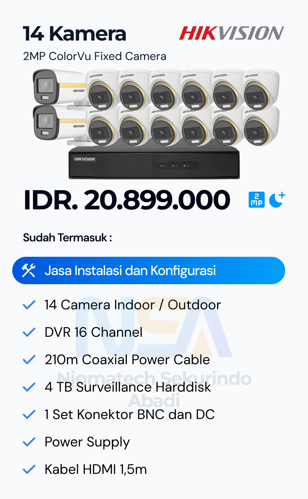 Paket CCTV Hikvision 2 Kamera