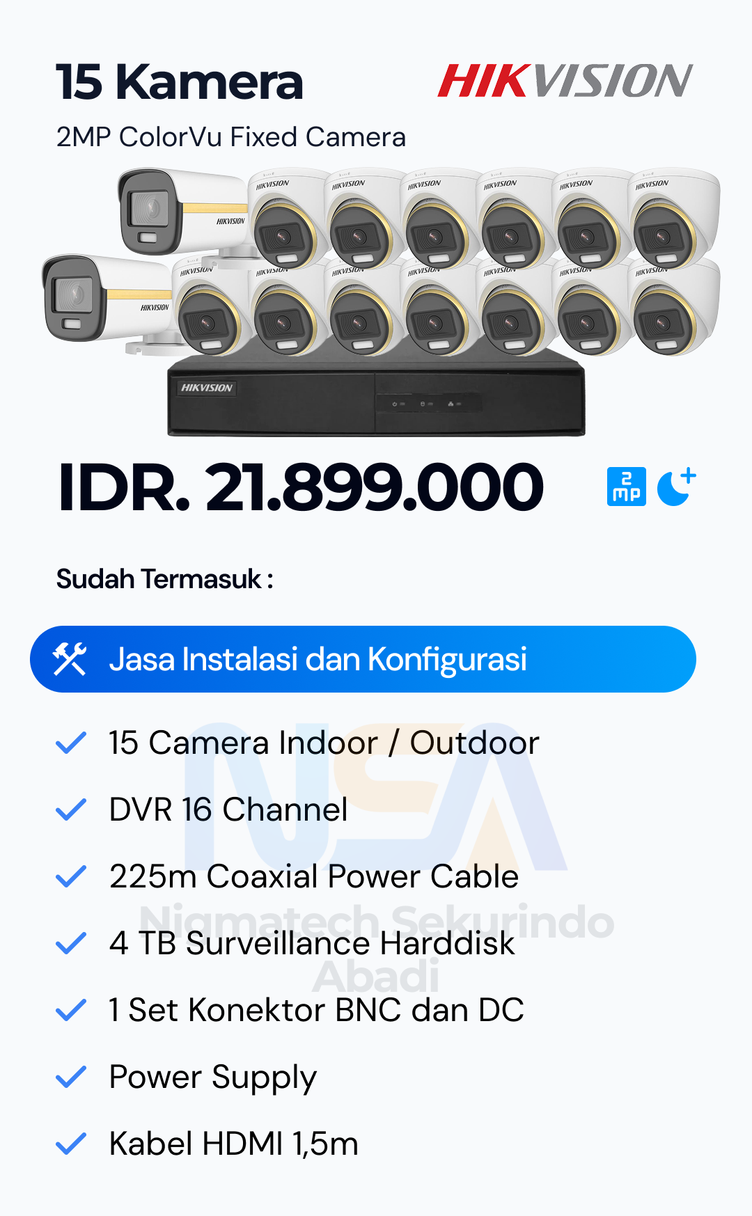 Paket CCTV Hikvision 2 Kamera