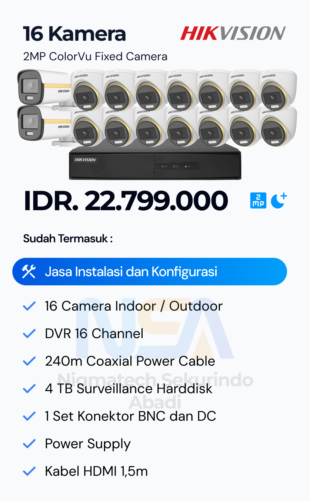 Paket CCTV Hikvision 2 Kamera
