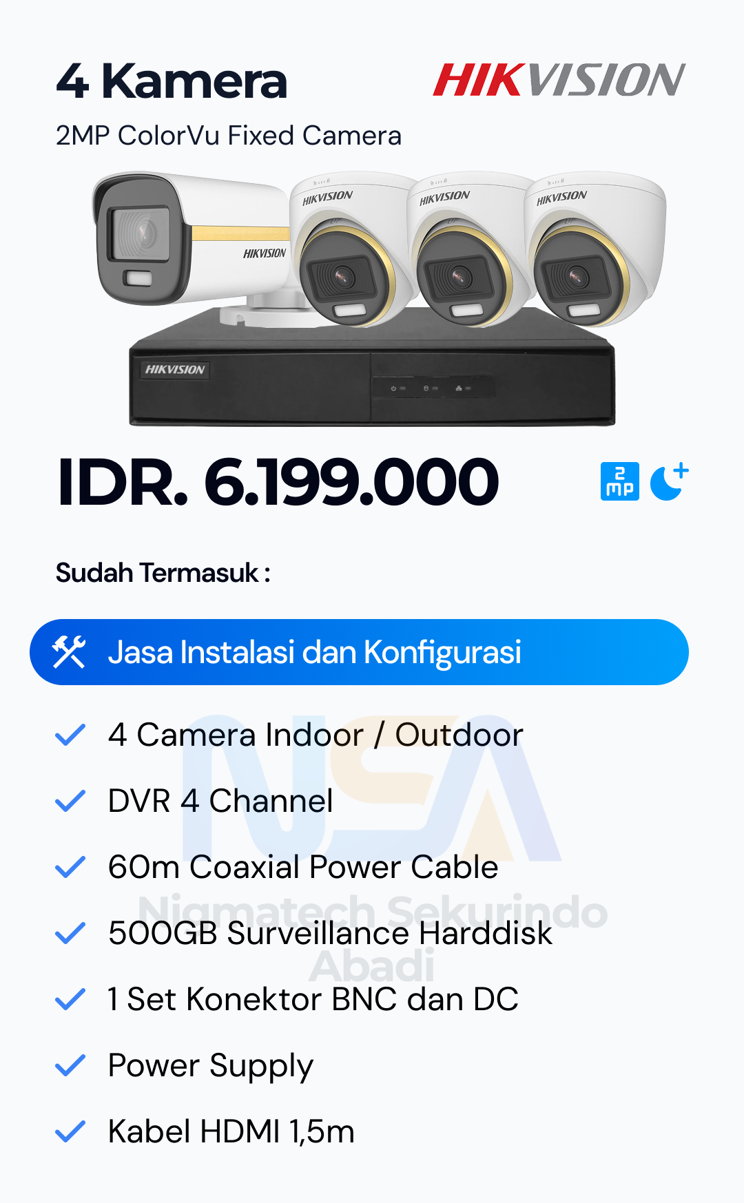 Paket CCTV Hikvision 2 Kamera