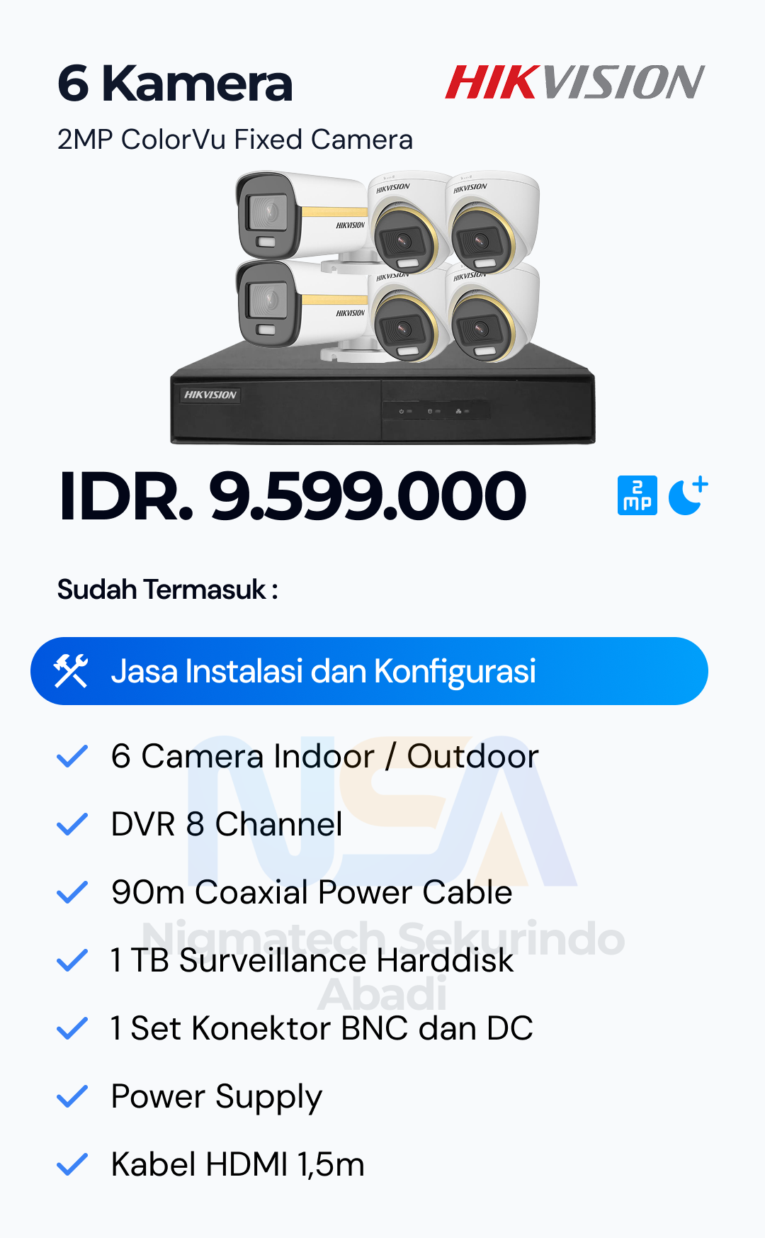 Paket CCTV Hikvision 2 Kamera