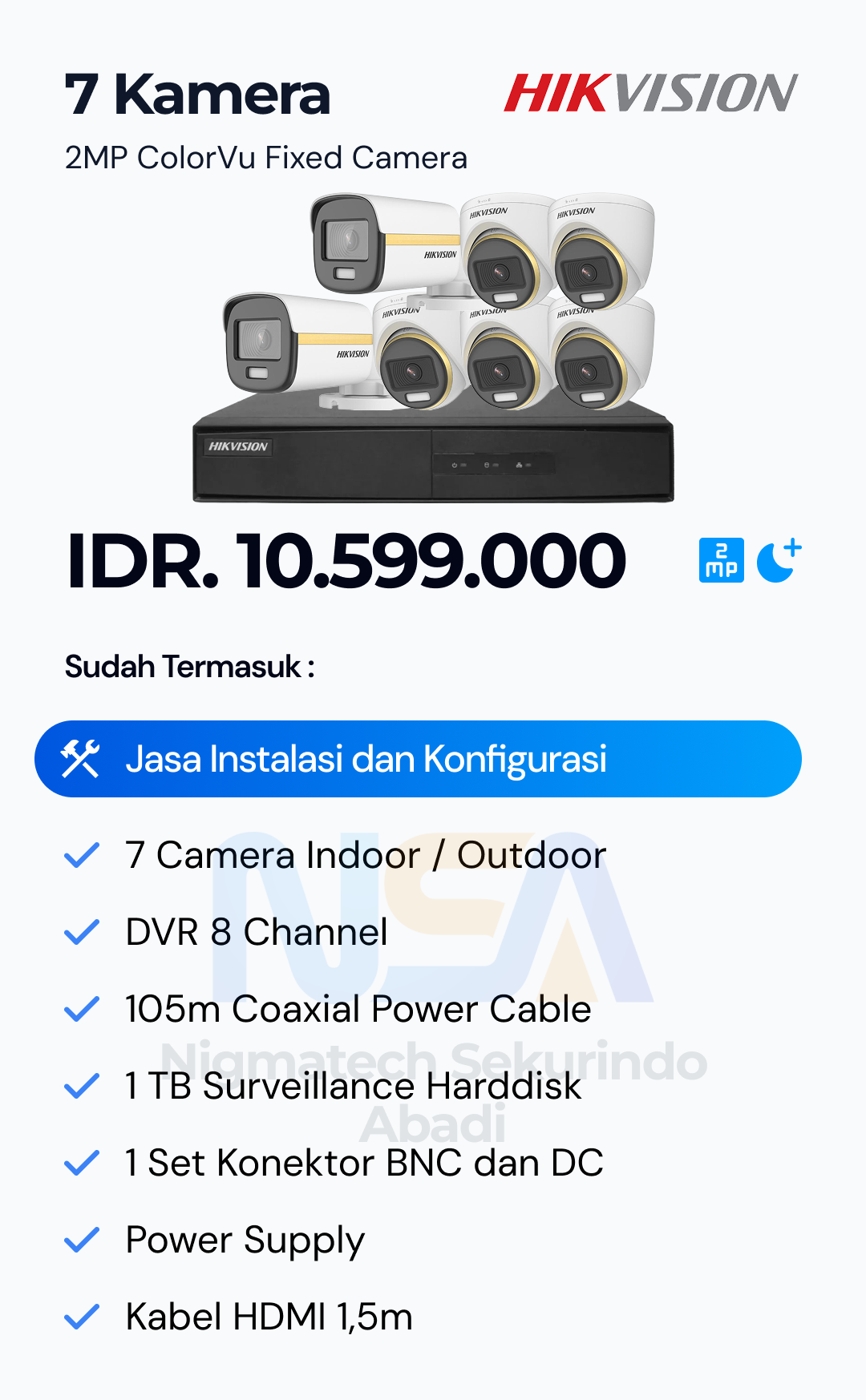 Paket CCTV Hikvision 2 Kamera