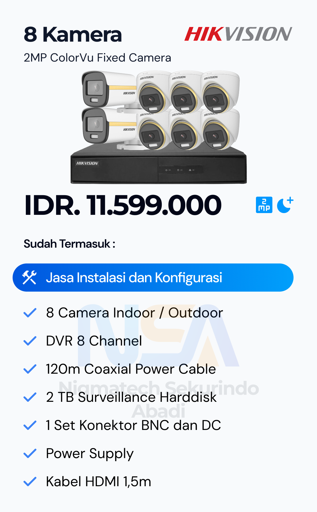 Paket CCTV Hikvision 2 Kamera