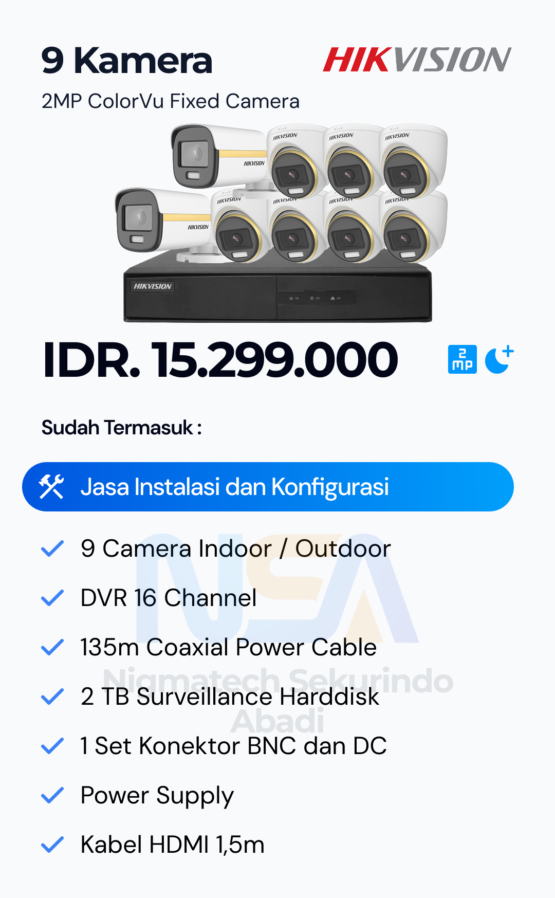 Paket CCTV Hikvision 2 Kamera