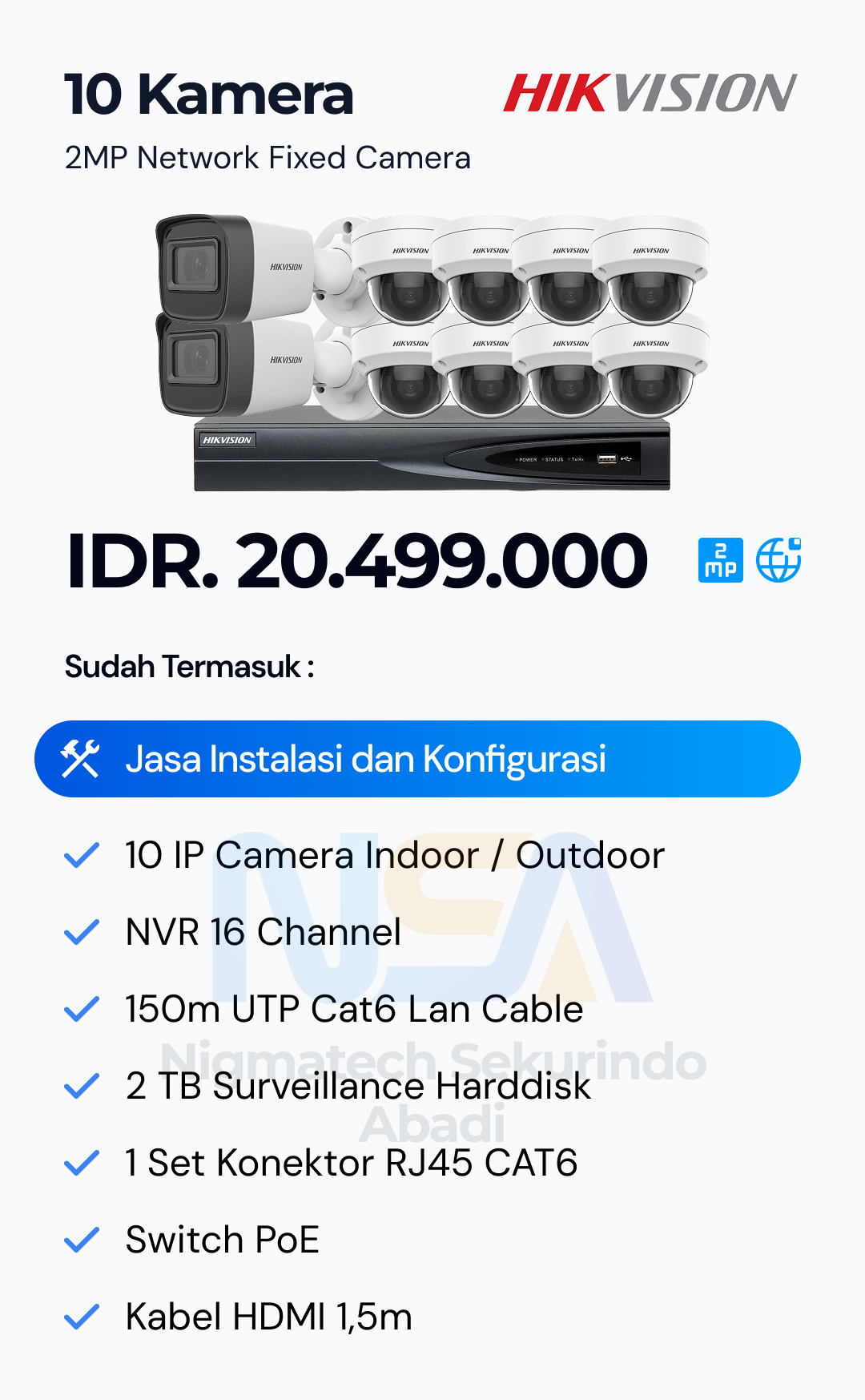 Paket CCTV Hikvision 2 Kamera