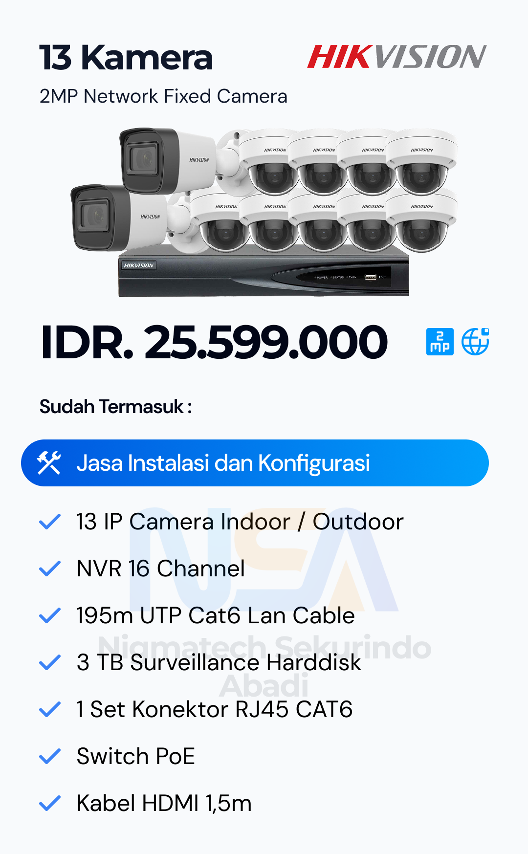 Paket CCTV Hikvision 2 Kamera