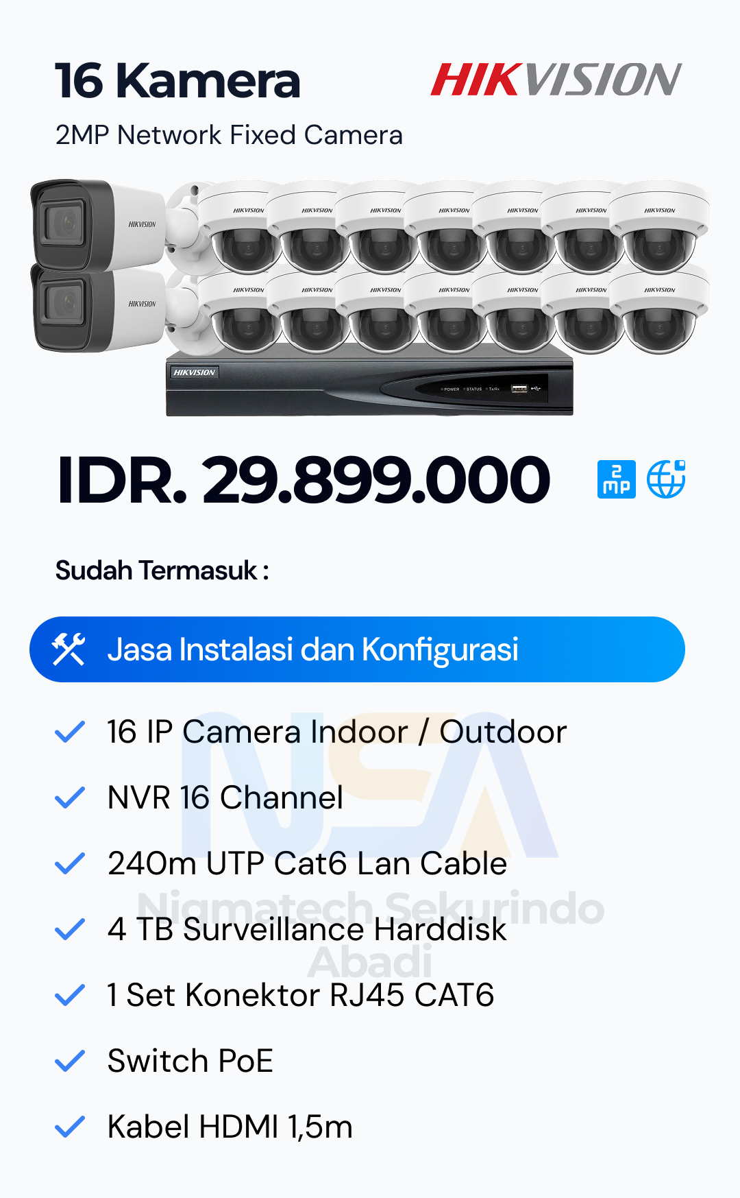 Paket CCTV Hikvision 2 Kamera