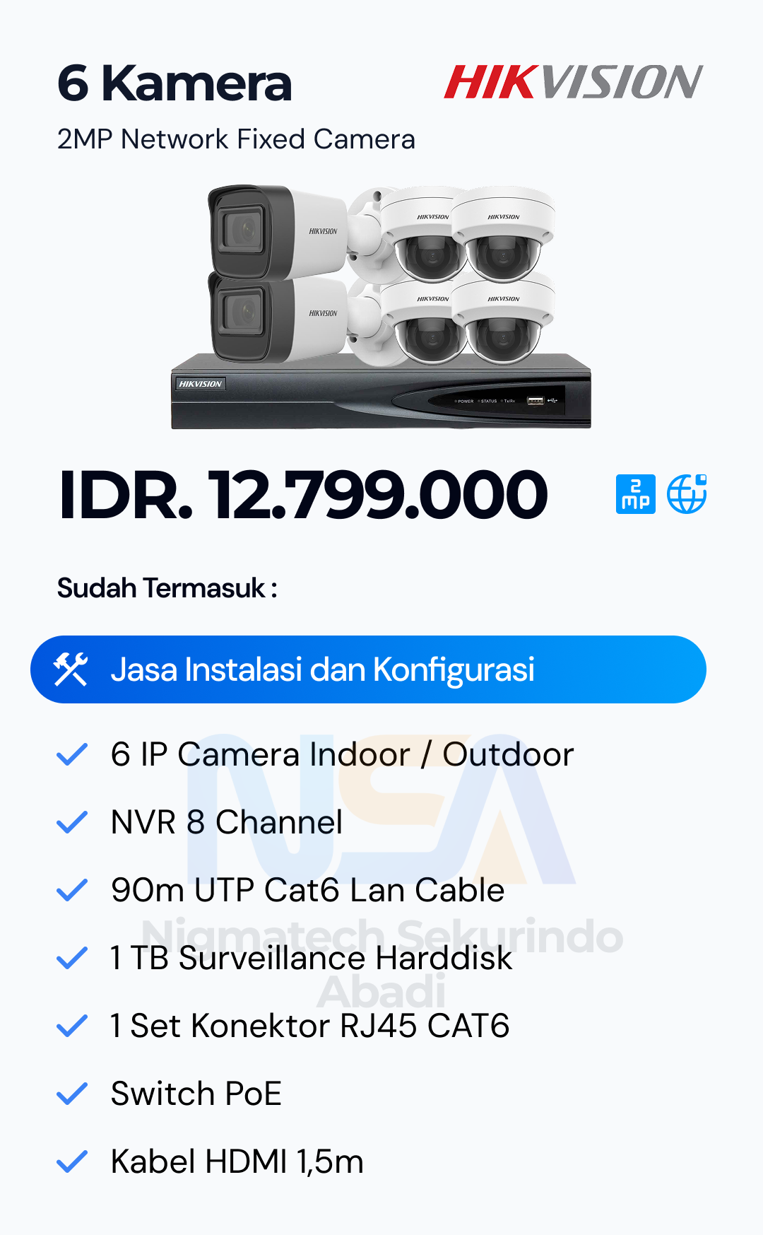Paket CCTV Hikvision 2 Kamera