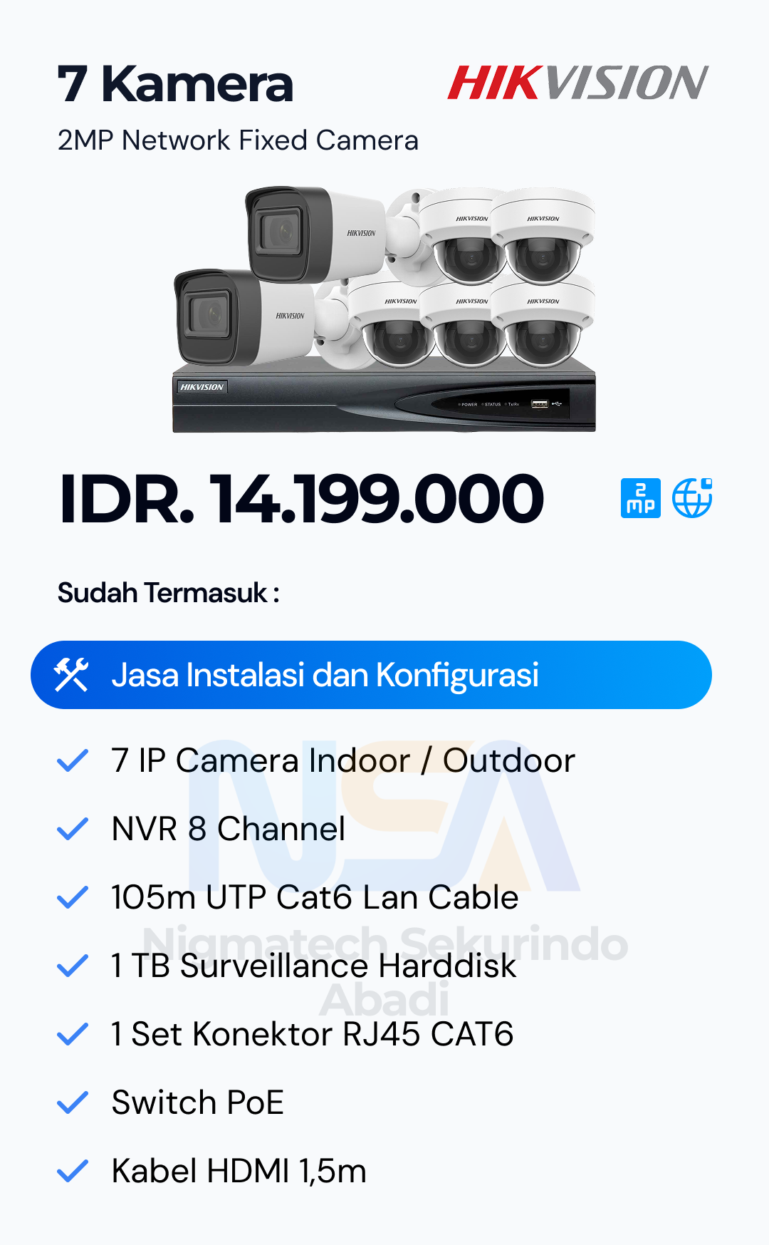Paket CCTV Hikvision 2 Kamera
