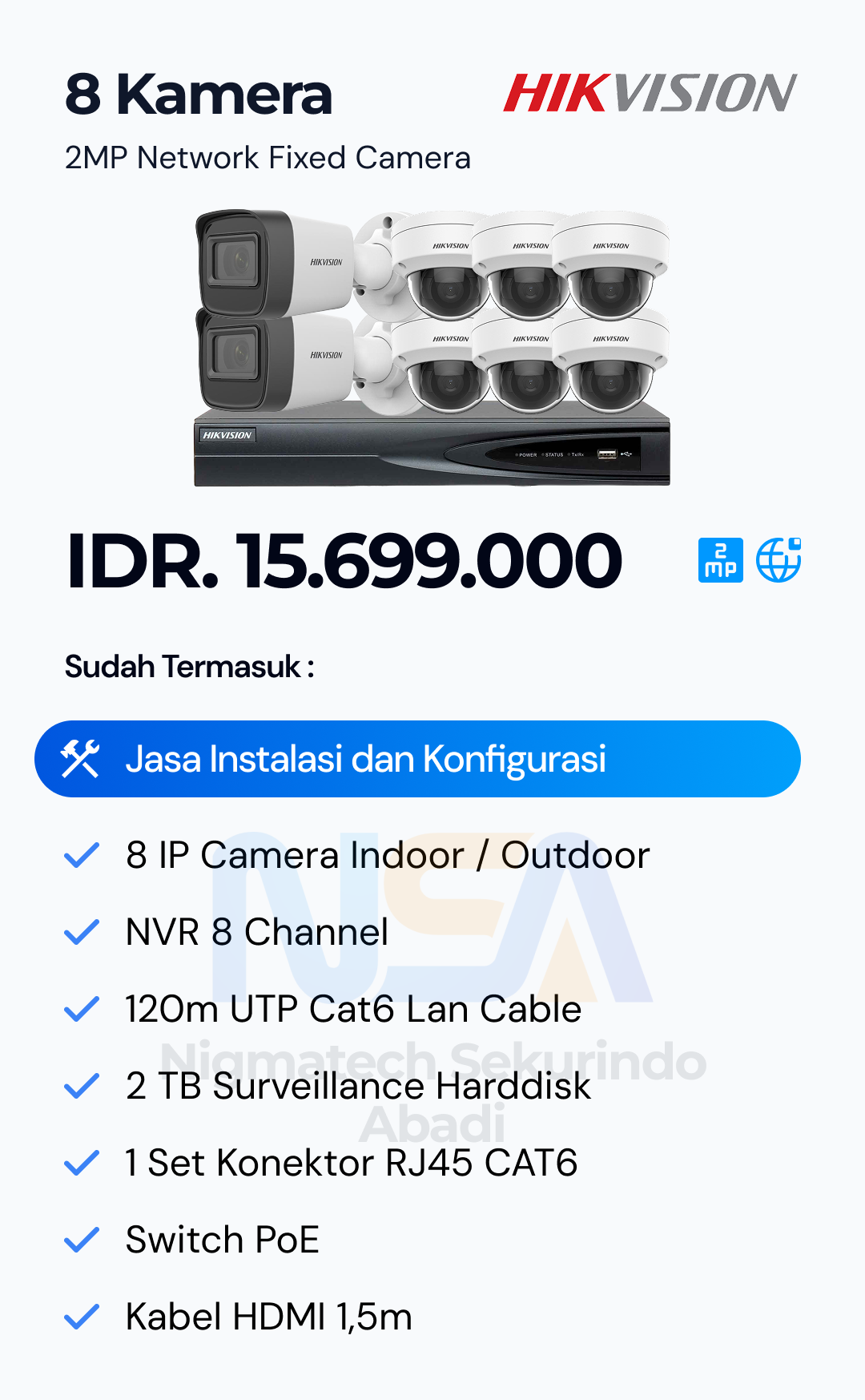 Paket CCTV Hikvision 2 Kamera